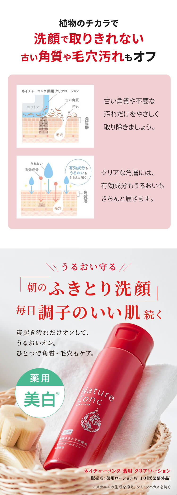 植物のチカラで洗顔で取りきれない余分な古い角質や毛穴汚れもオフ