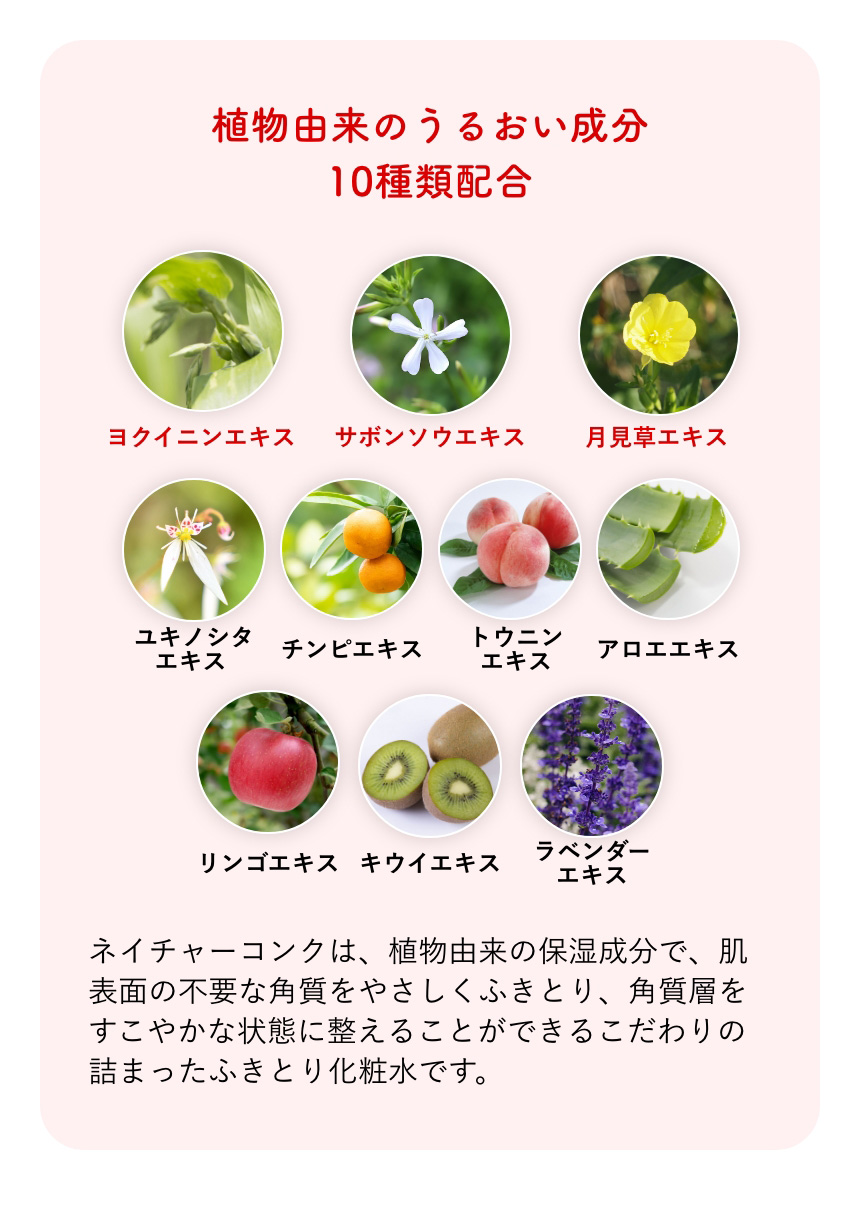 植物由来のうるおい成分10種類配合