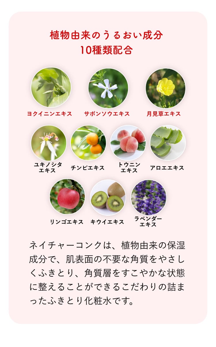 植物由来のうるおい成分10種類配合