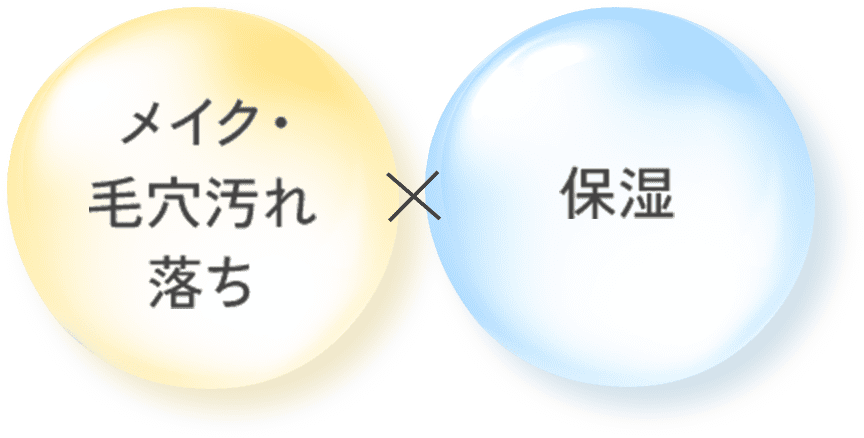  メイク・毛穴汚れ落ち × 保湿
