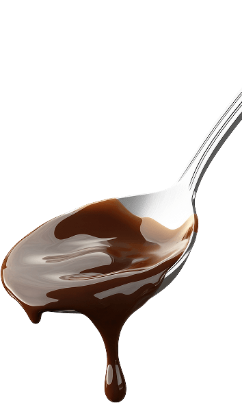 チョコレートをスプーンですくっているイラスト