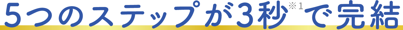 5つのステップが3秒で完結